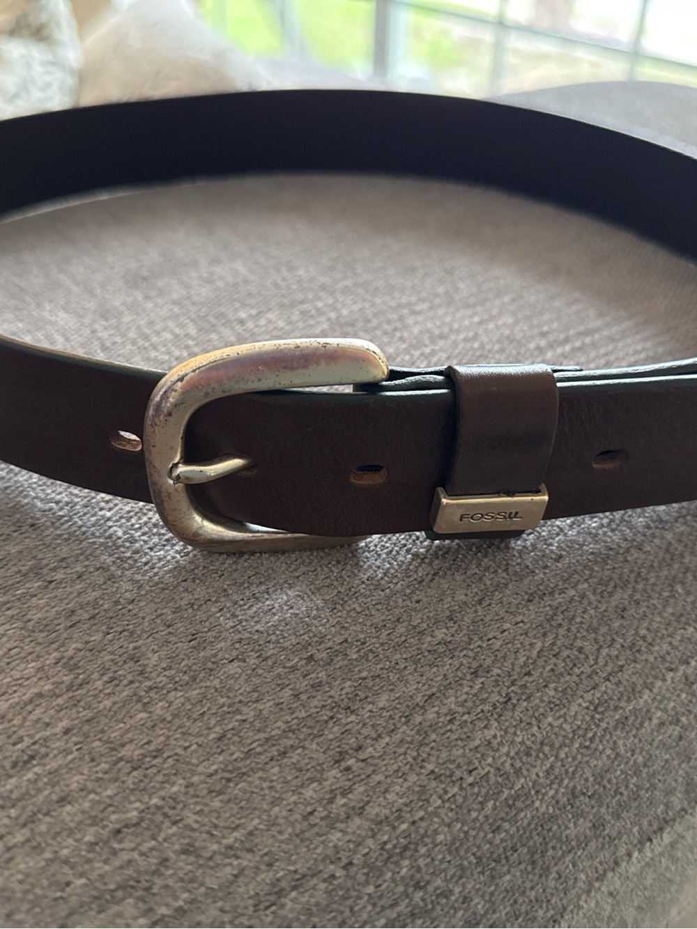 Fossil Men's Guinine Brown Leather Belt Size Small Pre-Owned